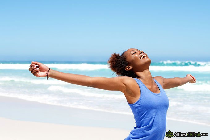 Does CBD get you high: woman is happy after running Does CBD get you high: woman is happy after running